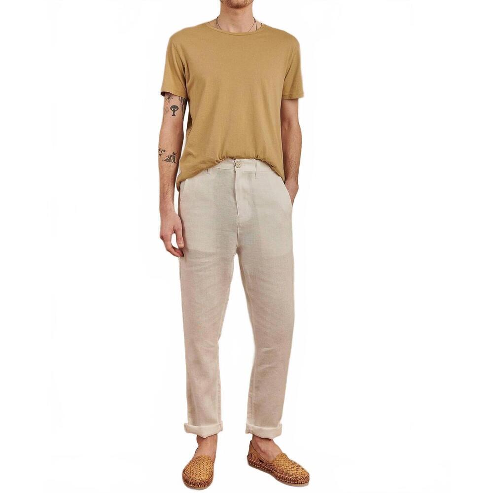 NEW ROAD TO NOWHERE tonga linen trousers in bone